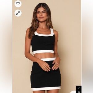 Matching top and skirt set NWOT. Never worn lll send both top and bottom size M